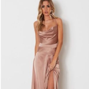 BNWT Satin long dress Size M WhiteFox Boutique